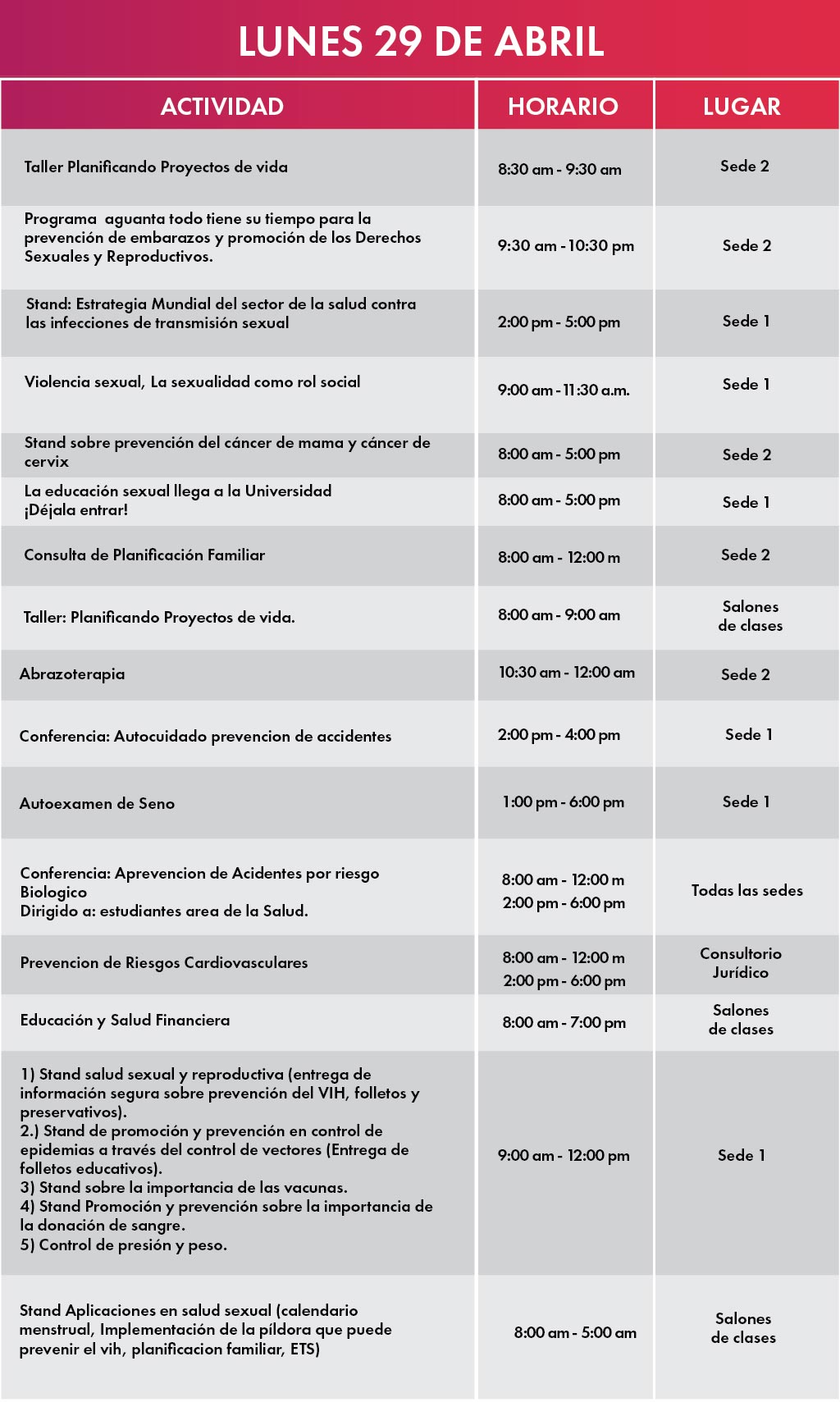 semana de la salud agenda cartagena 2